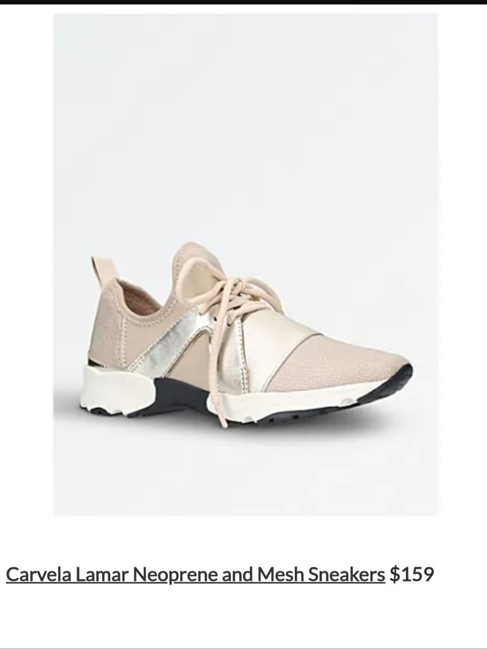 Carvela Lamar Neoprene Mesh Slip-On Sneakers Beige Blush Combo Metallic Sz 37